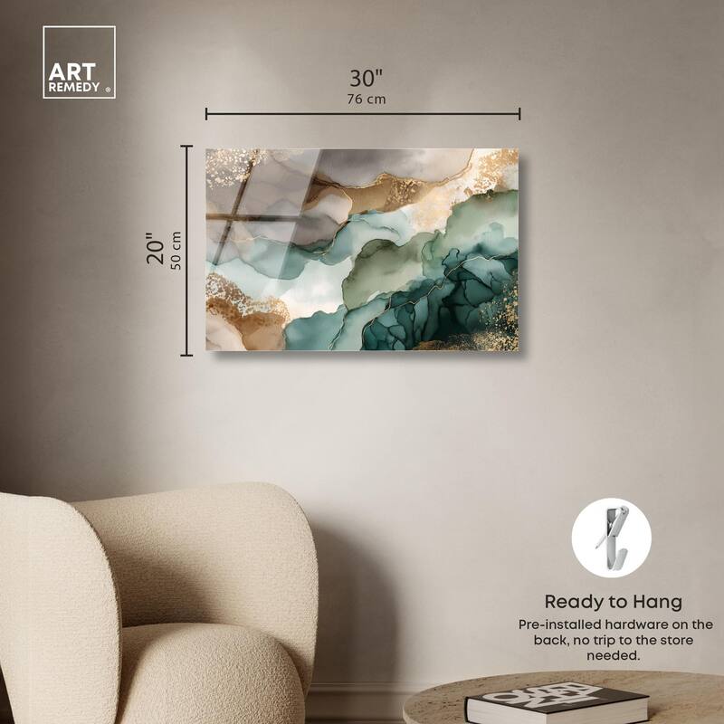 Golden Estuary I Acrylic by Art Remedy, Ready to Hang