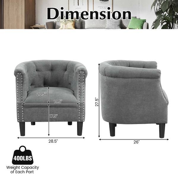 Costway Modern Accent Chair with Ottoman Armchair Barrel Sofa Chair - See Details
