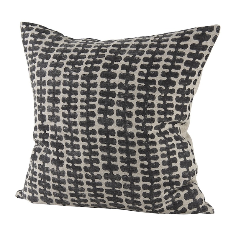 Light Gray and Black Throw Pillow Cover - 18" W x 18" D x 18" H