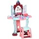 preview thumbnail 2 of 7, Qaba Self-Opening Mirror Design Kids Vanity Makeup Table Set with Chair and 31-Piece Collection, Imaginative Toy