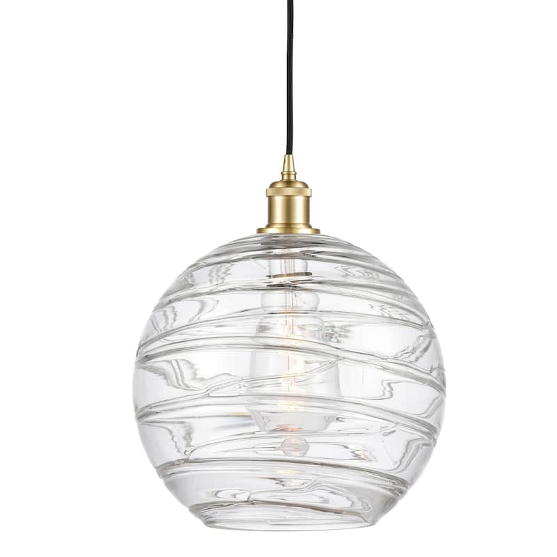 Innovations Lighting 516-1P-15-12 Athens Pendant Athens 12" Wide - Clear Deco Swirl / Satin Gold