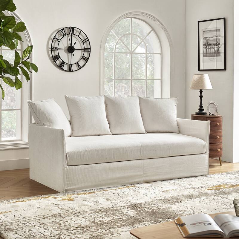 Gottfried 80" Slipcovered Sofa with Two Slipcovers by HULALA HOME