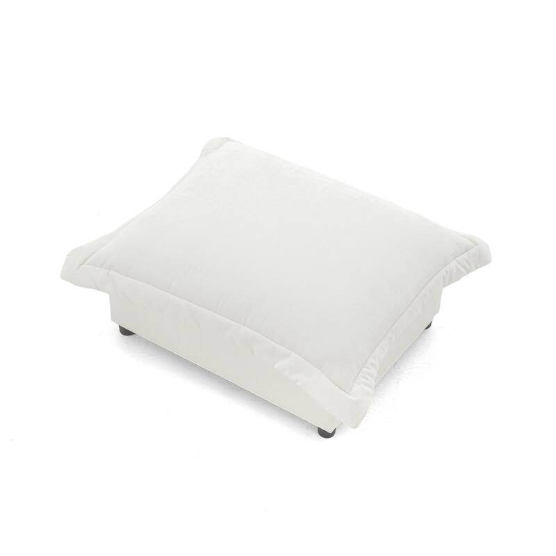 37"W Oversized Upholstered Chenille Rectangle Cloud Ottoman