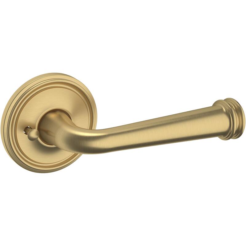 Baldwin 5116 Series Privacy Door Lever Set with Round Rose from the - Vintage Brass