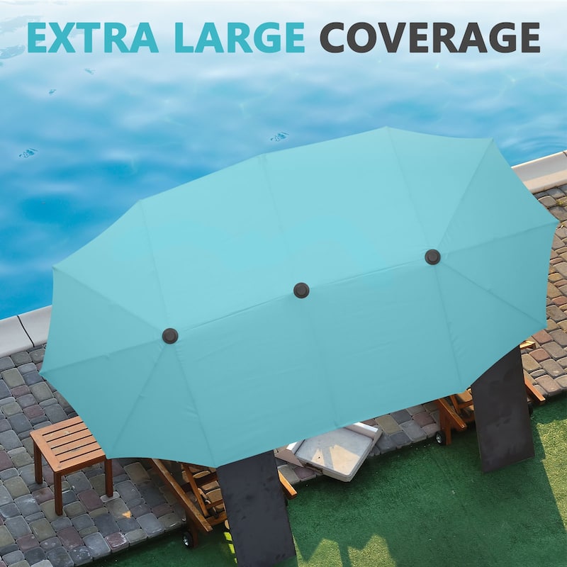 Ainfox 13Ft Large Outdoor Patio Umbrella with Crank With Base