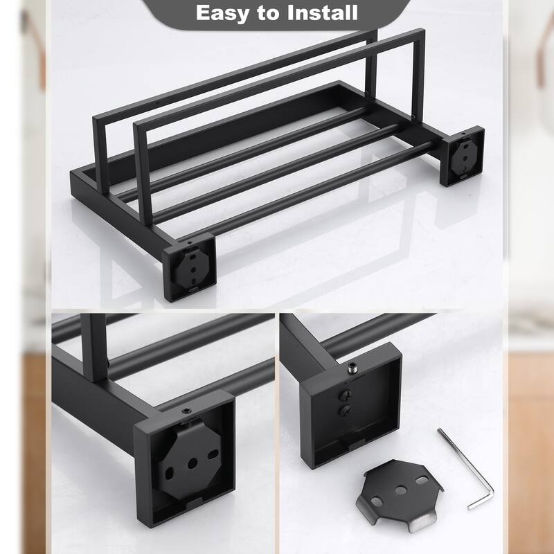 WOWOW 2-Tier Stainless Steel Bath Towel Rack