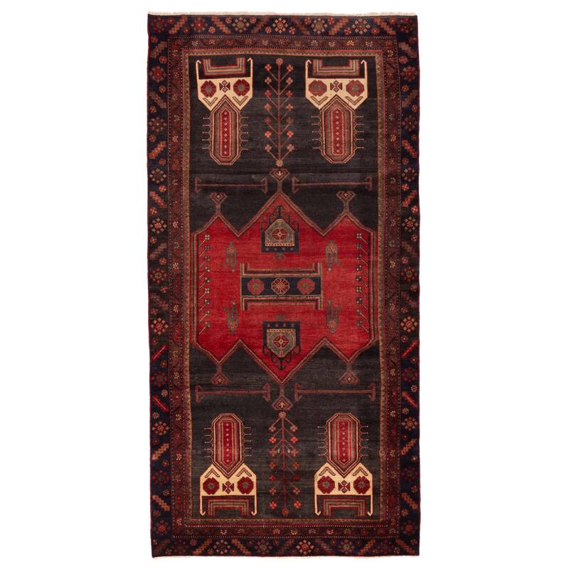 ECARPETGALLERY Hand-knotted Konya Anatolian Black, Red Wool Rug - 4'5 x 9'3
