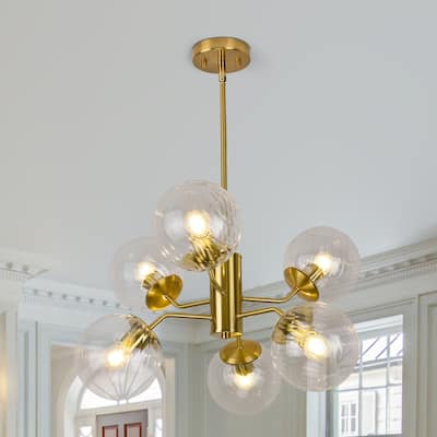 6-Lights Contemporary Brass Sputnik chandelier