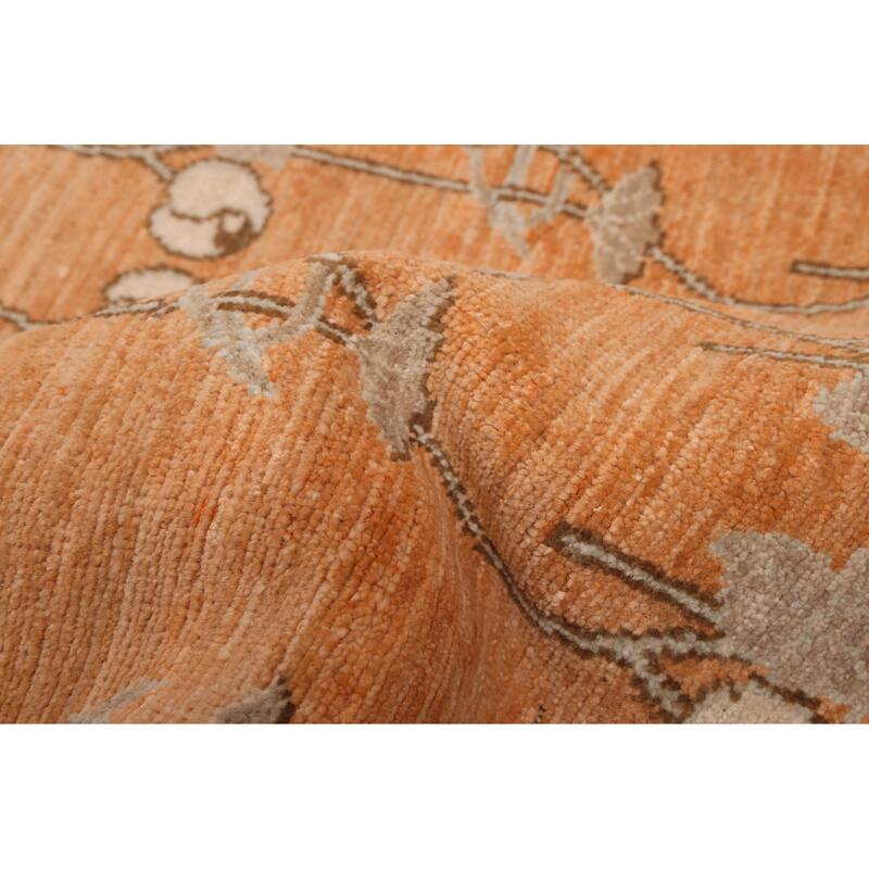 ECARPETGALLERY Hand-knotted Peshawar Ziegler Burnt Orange Wool Rug - 8'10 x 11'2