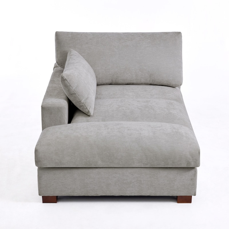 42"W Chenille Upholstered Chaise Lounge