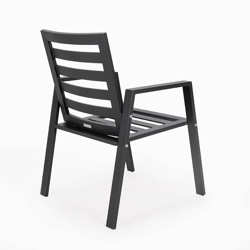 Chelsea Modern Mid-Century Patio Silhouette Aluminum Dining Chair with Olefin Fabric Cushions - 34.84