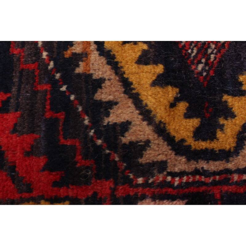 ECARPETGALLERY Hand-knotted Baluch Red Wool Rug - 1'7 x 6'2