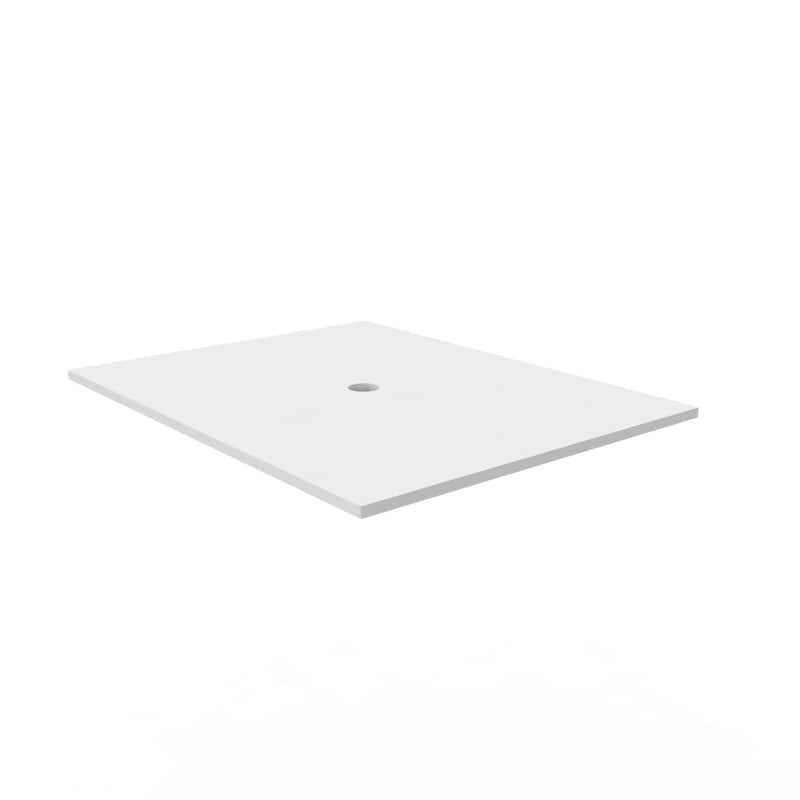 Thin Modern White Solid Surface Vanity Countertop - Sizes 24", 30", 36", 48", 60", 72", 84"