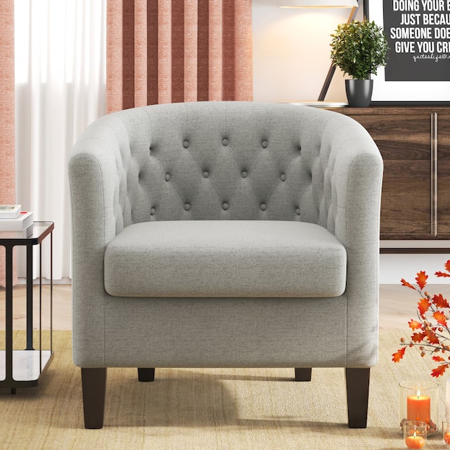 Corvus Oxonia Tufted Fabric Upholstered Club Chair