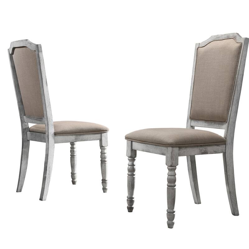 Turned Leg Wood Dining Chair, Set of 2 - Grey