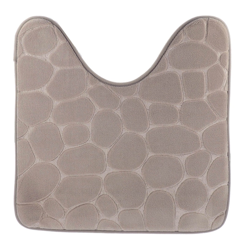 Memory Foam Contour Bath Mat Pebble Design 18x20 - Taupe