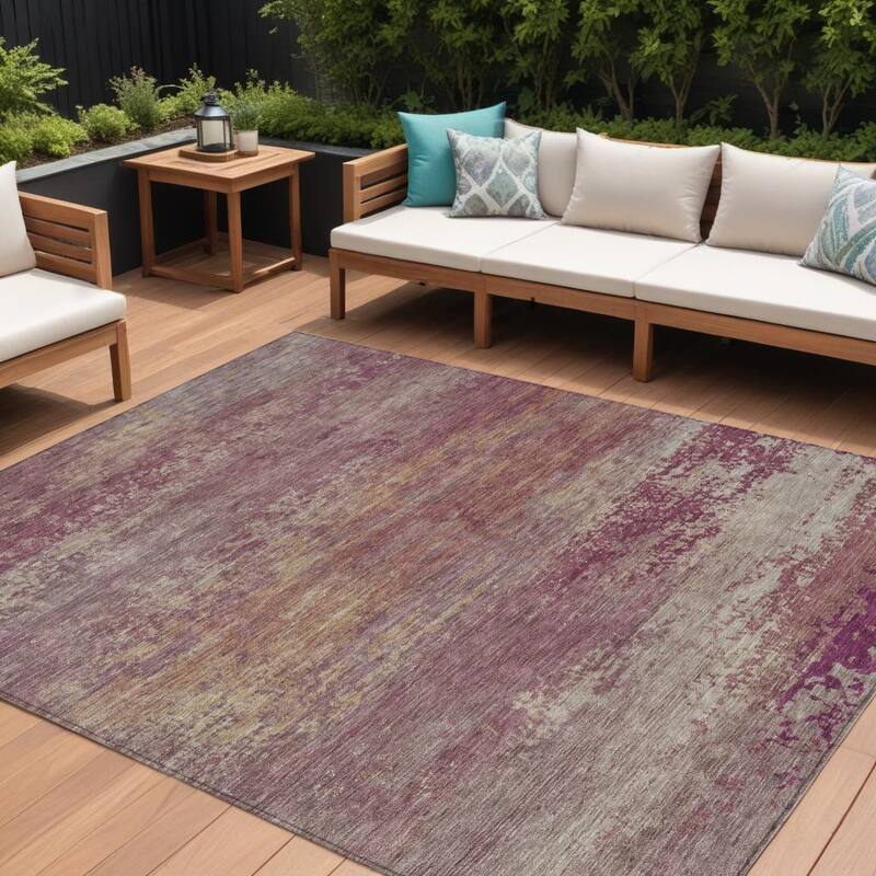 HomeRoots Abstract Transitional Rectangle Outdoor Rug - 9' X 12'