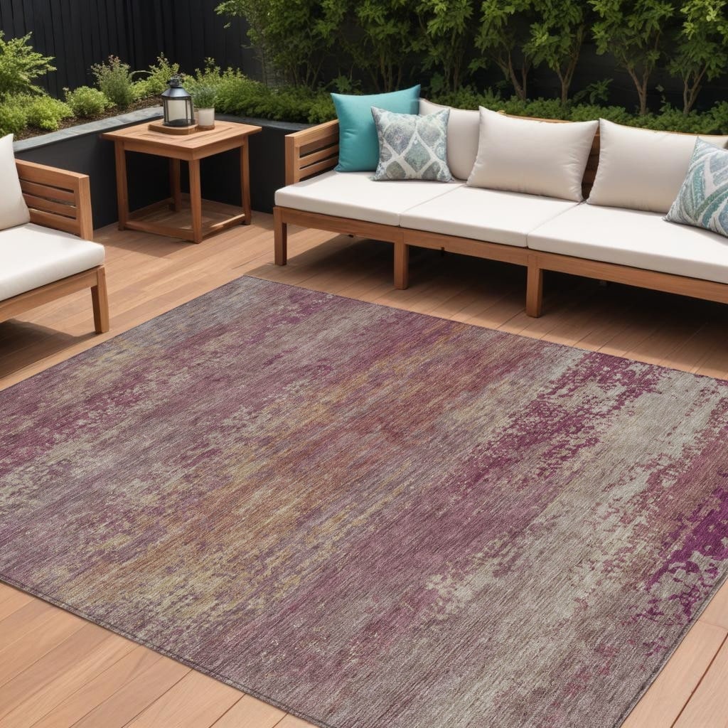 HomeRoots Abstract Transitional Rectangle Outdoor Rug
