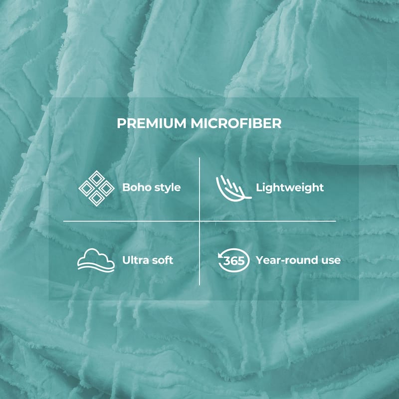 Soft Microfiber Clipped Duvet Cover & Pillowcase Set
