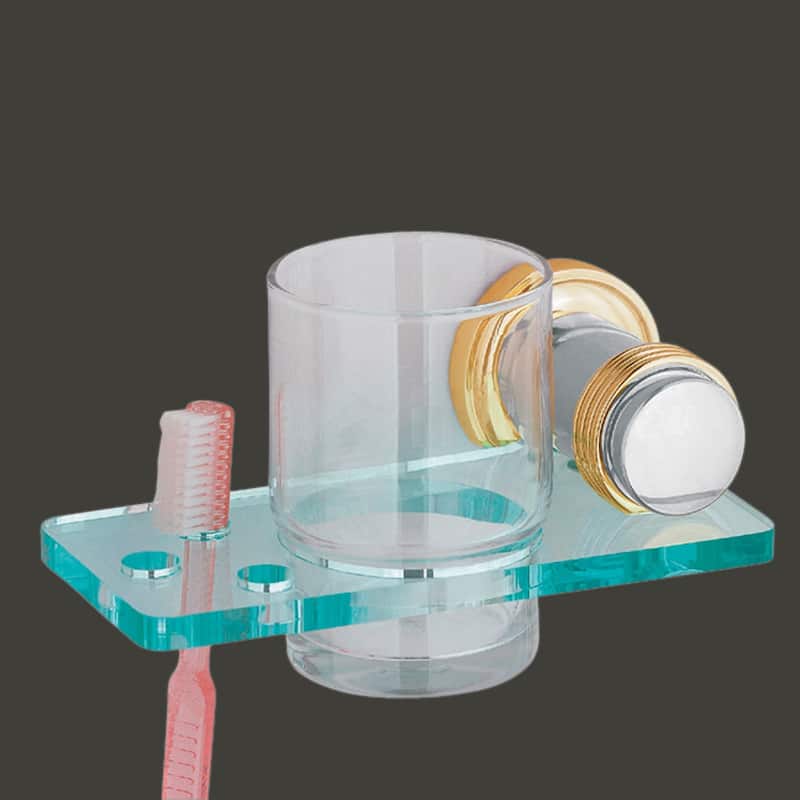 Glass Toothbrush Holder Victorian Spectrum Brass Bracket | Renovator's Supply