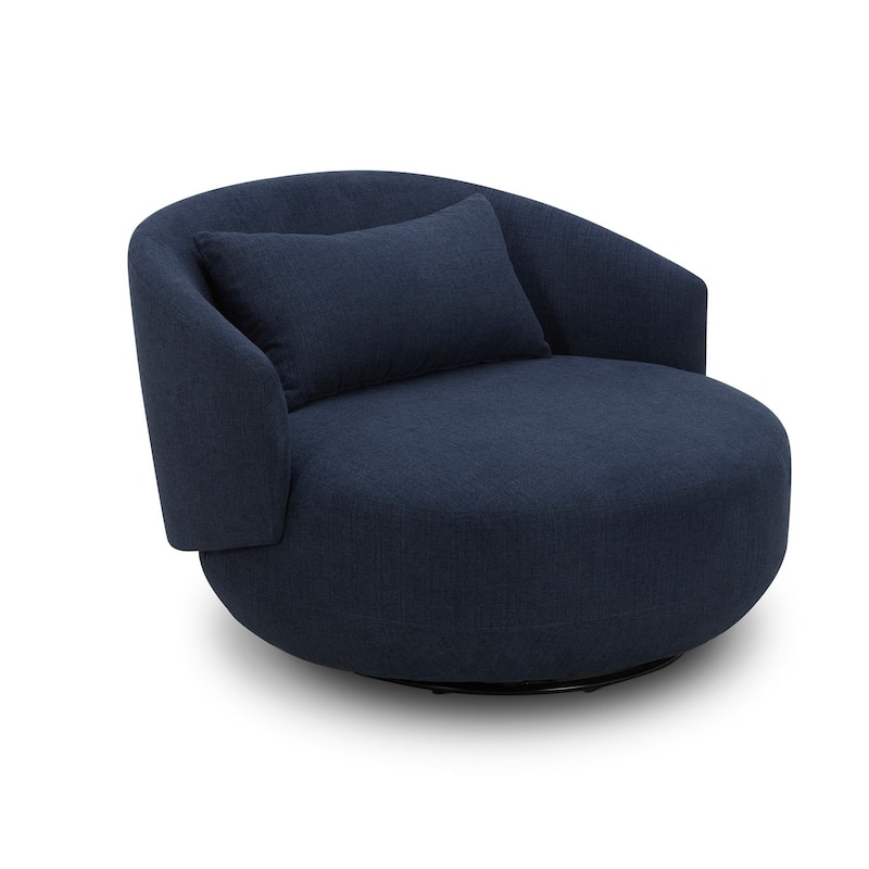 Haley Upholstered Swivel Cuddler Chair - Width 47" x Depth 44" x Height 31"