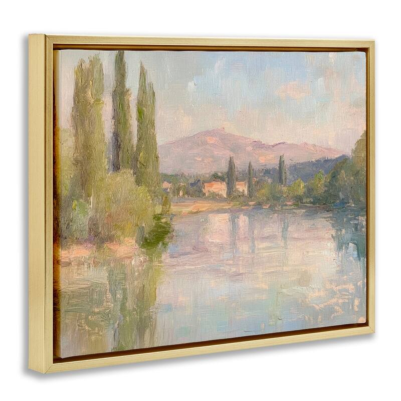 Stupell Place By The Lake Framed Floater Canvas Wall Art Design By Petal Prints Design