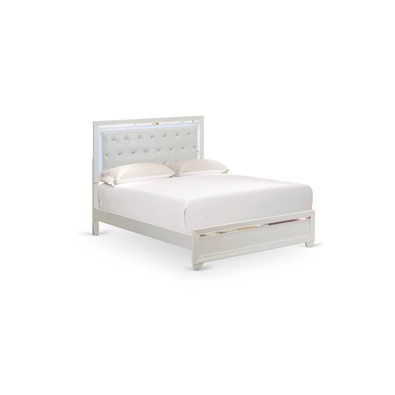 French Bohemian Antique White Oak Queen Platform Bed Frame with Detailed Wood Finish for Classic Charm