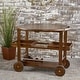 preview thumbnail 3 of 8, Cynthia Farmhouse Cottage Acacia Wood Bar Cart with Drop Leaf by Christopher Knight Home