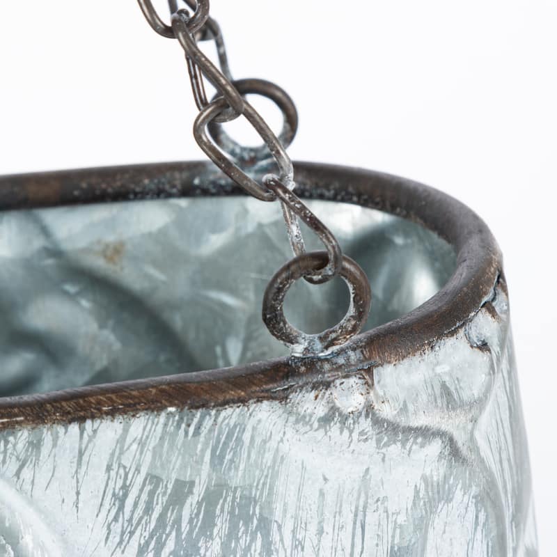 Hanging Galvanized Nesting Metal Hang Planters Set of 3