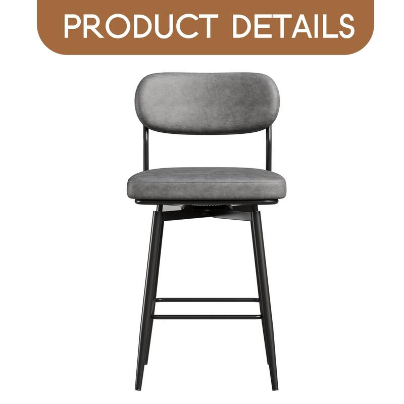 360 ° Rotating Bar Chair Bar Stool bar stools set of 2 piece set with leather cushions and iron brackets, home kitchens