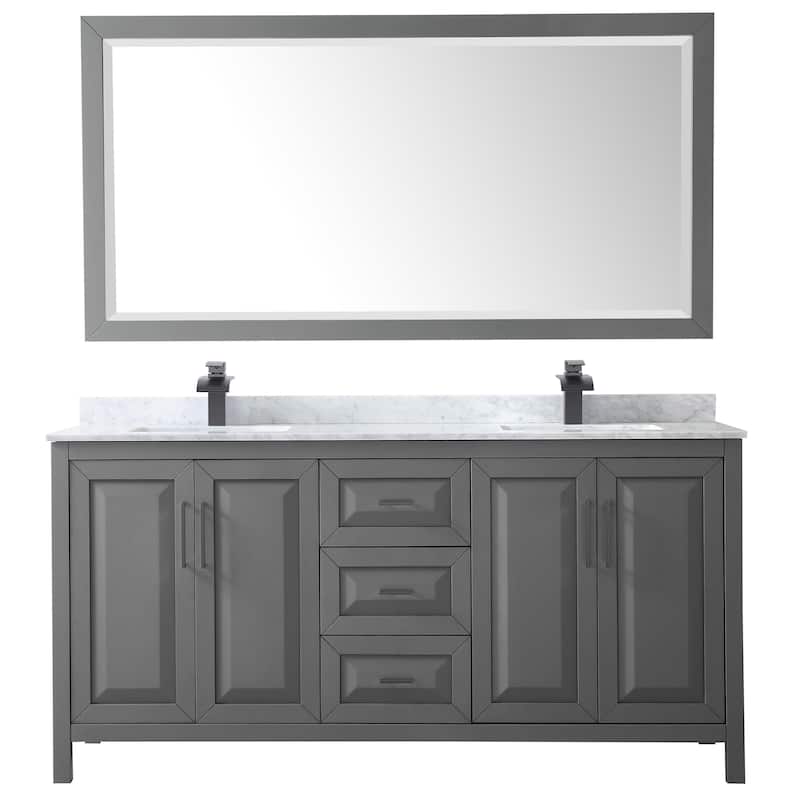 Wyndham Collection Daria 72" Free Standing Double Vanity Set with MDF