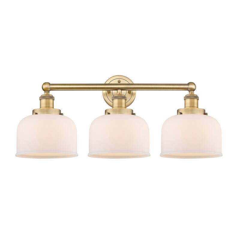 Innovations Lighting 616-3W-10-25 Bell Vanity Bell 3 Light 25" Wide - Brushed Brass / Matte White