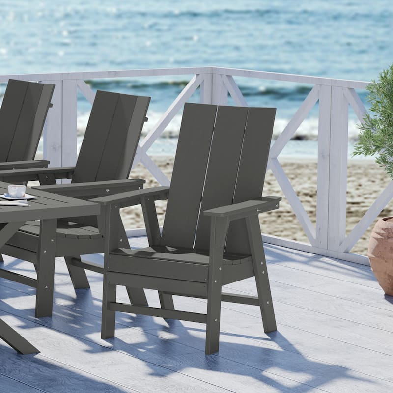 Shoreside Hdpe All Weather Outdoor Patio Adirondack Dining Chair (1PC)