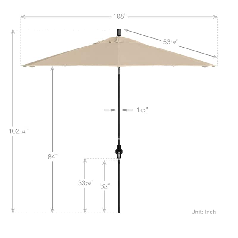 California Umbrella 9-Foot Black Aluminum Market Umbrella