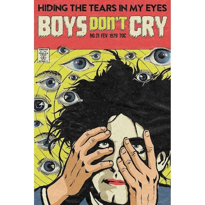 Cure Comic Boys Don't Cry Hiding The Tears Art Poster - 24 x 36 Inch