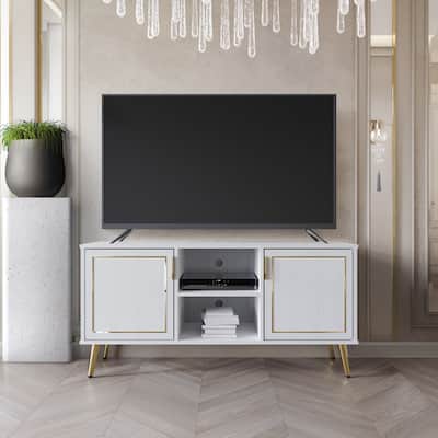 CraftPorch Elegant Modern with Gold Metal Legs TV Stand Console