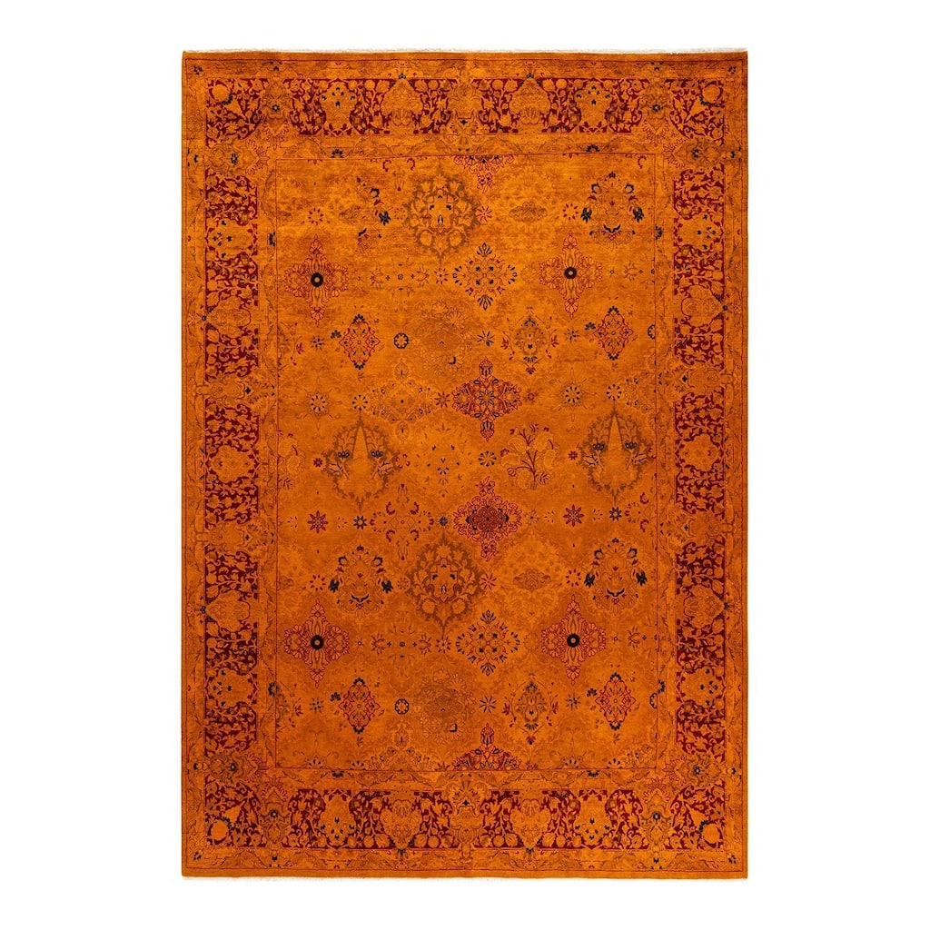 Fine Vibrance, One-of-a-Kind Hand-Knotted Area Rug - Gold, 6' 2" x 8' 10" - 6' 2" x 8' 10"