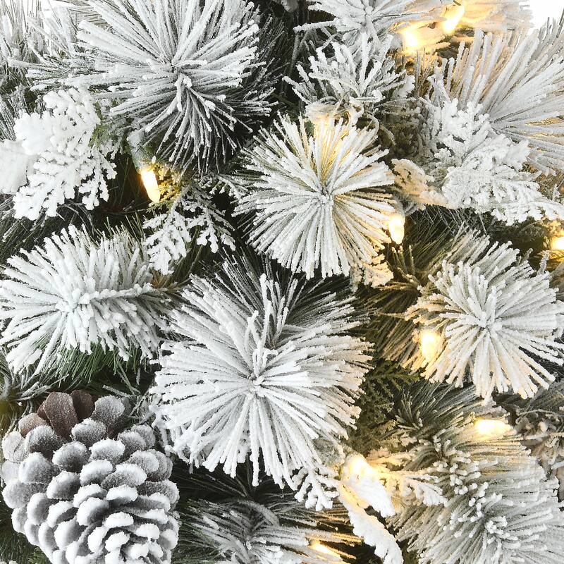 National Tree Company 22 in. Snowy Chiwaw Basin Tree with LED Lights - 1 Foot