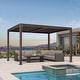 preview thumbnail 65 of 74, PURPLE LEAF Outdoor Louvered Pergola with Adjustable Metal Roof for Patio Pergola 10' x 12' - Bronze