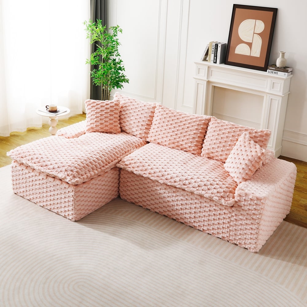 Modular Chaise Lounge Couch Convertible Multi Shape Sectional Sofa