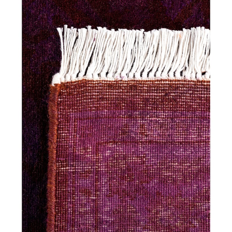Overdyed One-of-a-Kind Hand-Knotted Area Rug - Purple - 2' 8" x 18' 5"