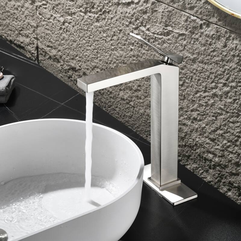 Rbrohant Single Handle Single Hole Bathroom Vessel Sink Faucet, Waterfall Spout Bathroom Faucet,RV Lavatory Vessel Faucet