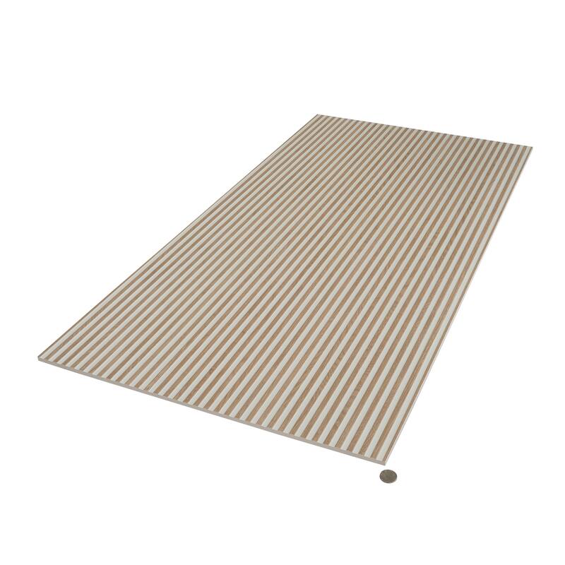 Bois 24x48 Warm White Taupe Ceramic Large Format Fluted Wall Tile (15.5 sq ft/case) - 2 Pack