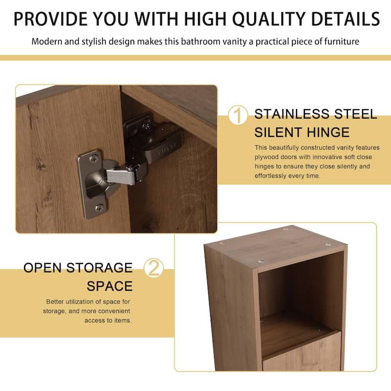 Malwee 12"/24"/36" Wall Cabinet, Wall Mounted Home Storage Cabinet, Bathroom Medicine Cabinet with Soft Close Door and Shelf