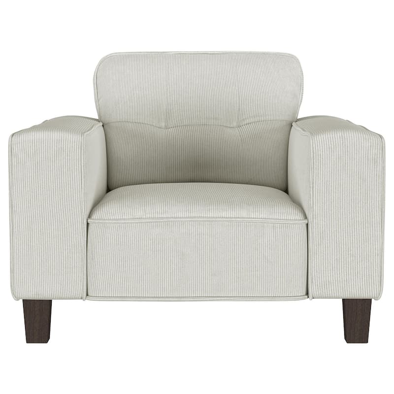 Dero Accent Chair, 37 Inch, Light Gray Faux Corduroy, Wide Track Arms