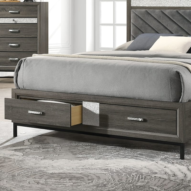 Furniture of America Heinisk Contemporary Grey 5-Piece Platform Bedroom Set