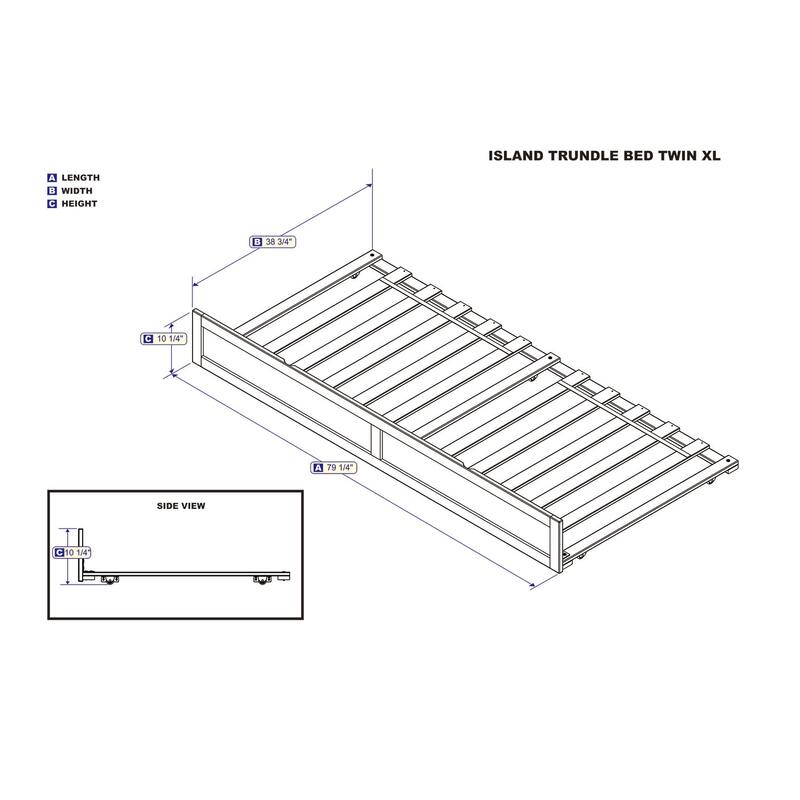 Twin XL Trundle Bed - Contemporary Espresso Bed Frame - Solid Wood - Space Saving Design