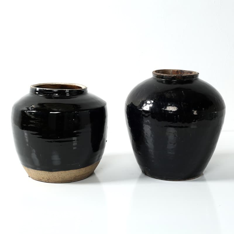 Artissance Medium Vintage Oil Pot With Black Glaze, 8 Inch Tall (Size & Finish Vary)
