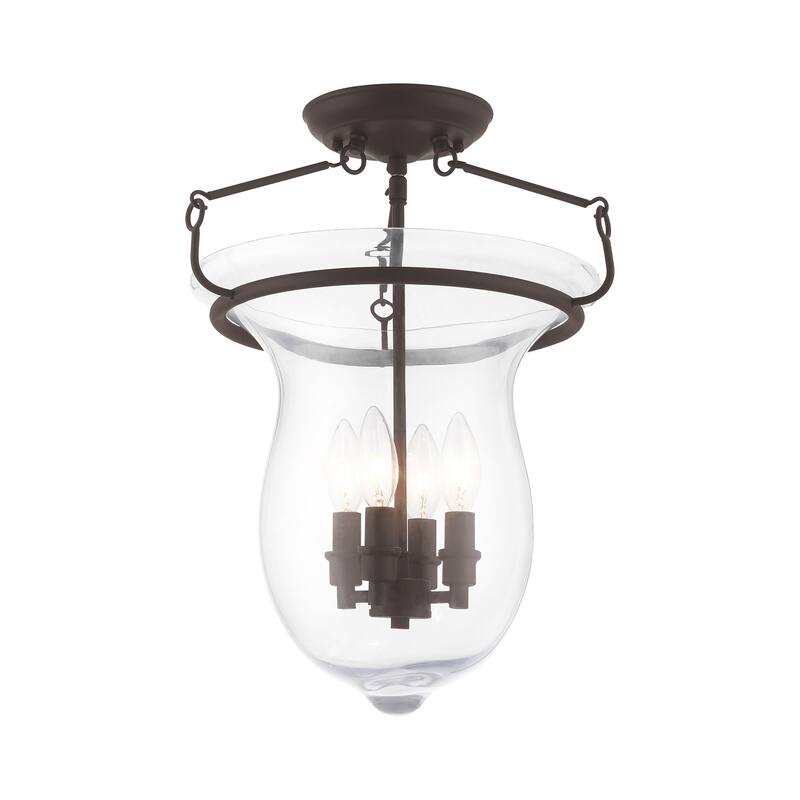 Livex Lighting Canterbury 4 Light Semi Flush Ceiling Fixture