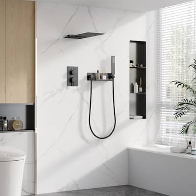 Rainfall Shower System With Hand shower And Concealed Pressure Balance Valve